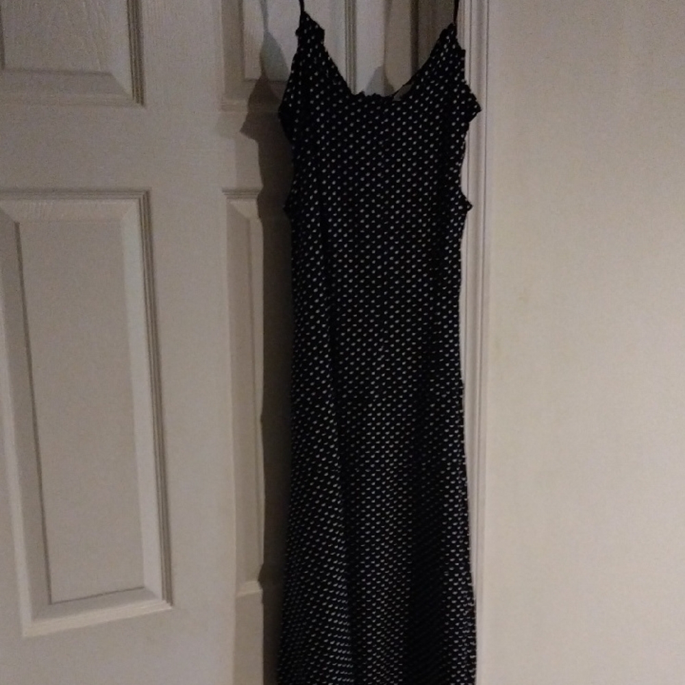 Olivia Matthews Black and White Spaghetti Strap Maxi Dress
